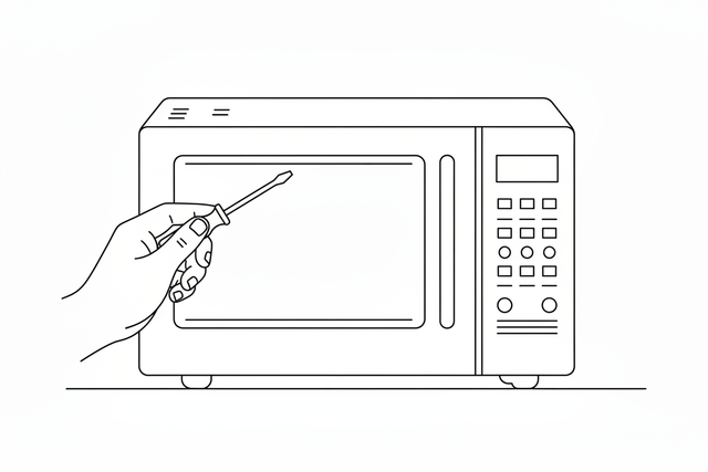 on the left side add a line art hand holding a screwdriver