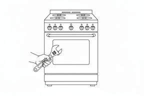 on the left side add a line art of a hand holding an adjustable wrench 