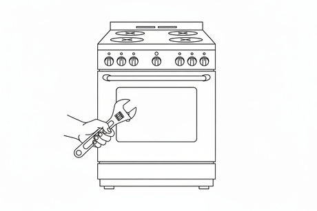 on the left side add a line art of a hand holding an adjustable wrench 