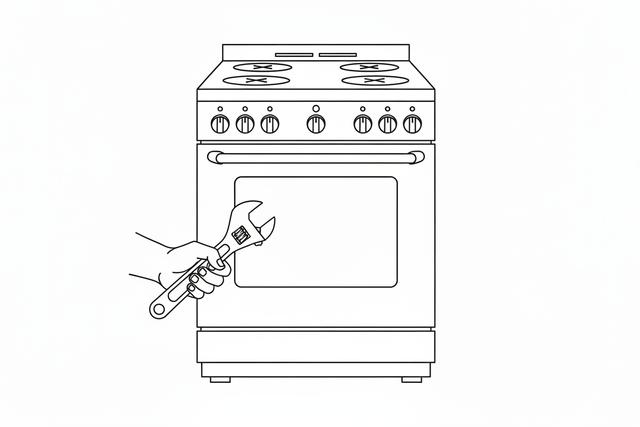 on the left side add a line art of a hand holding an adjustable wrench 
