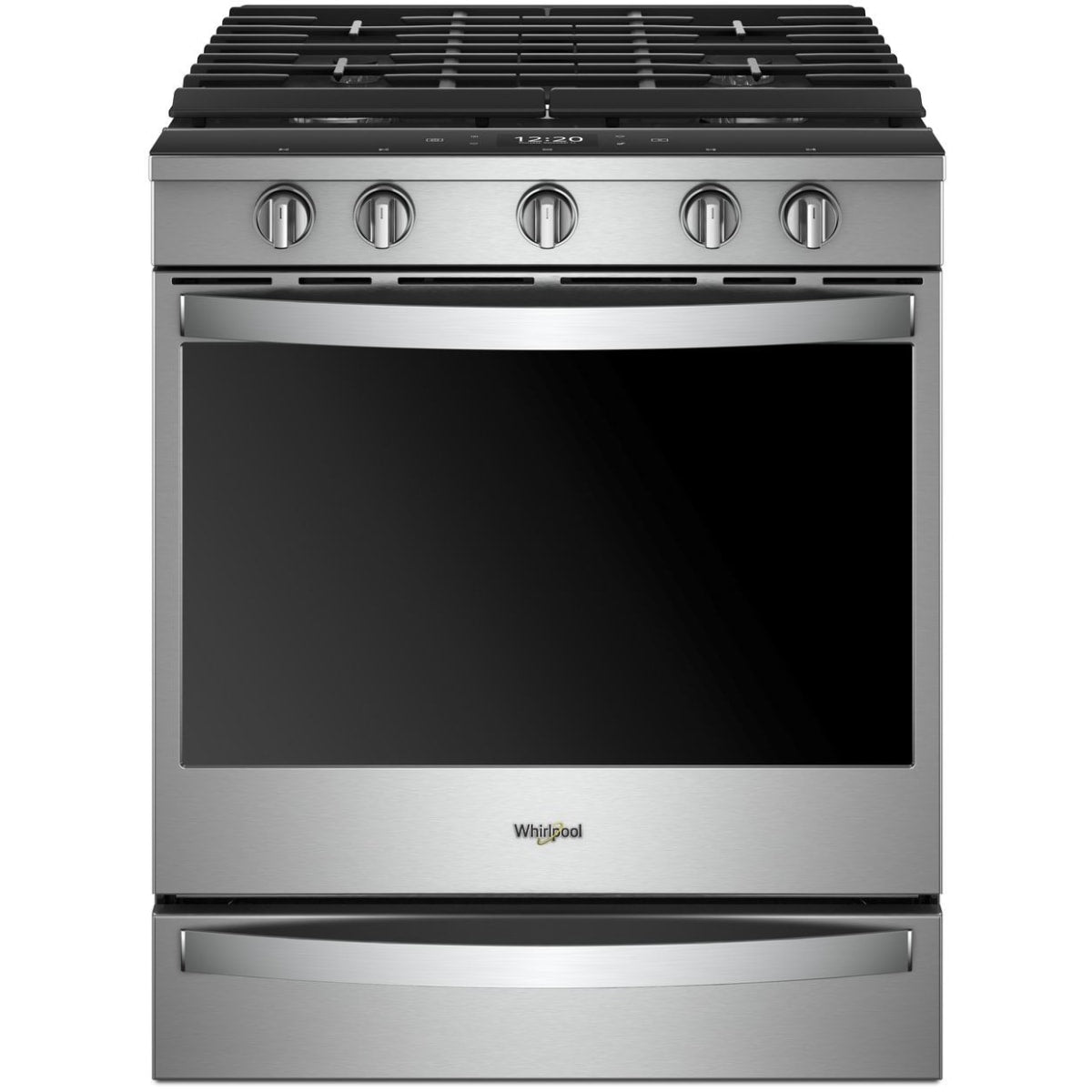 Whirlpool WEG750H0HZ - 30 Inch Slide-In Gas Smart Range with 5 Sealed Burners, 5.8 Cu. Ft. Oven Capacity in stainless steel