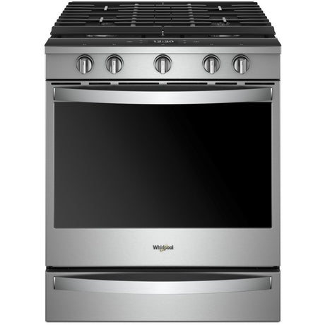 Whirlpool WEG750H0HZ - 30 Inch Slide-In Gas Smart Range with 5 Sealed Burners, 5.8 Cu. Ft. Oven Capacity in stainless steel