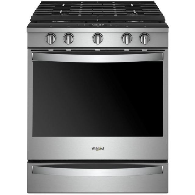 Whirlpool WEG750H0HZ - 30 Inch Slide-In Gas Smart Range with 5 Sealed Burners, 5.8 Cu. Ft. Oven Capacity in stainless steel