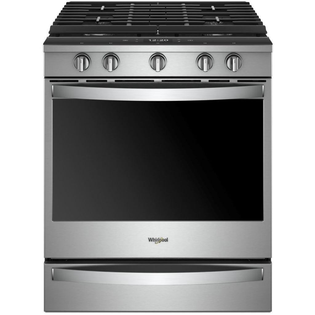 Whirlpool gas range with five burners