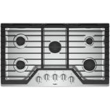 WHIRLPOOL WCG55US6HS LP CONVERTED 36" GAS COOKTOP with stainless steel finish and five burners