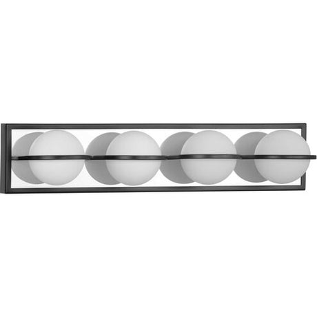 Progress Lighting P300313-031-30 - LED Bath Bracket modern lighting with four globe lights for efficient bathroom illumination.