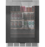 Cafe CCR06BM2PCS5 - Beverage Center in Platinum Glass showcasing drinks, ideal for appliance liquidation and overstock appliances.