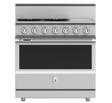 Hestan KRG364GD-NG - 36" 4-Burner Dual Fuel Range with 12" Griddle - Luxury appliances sale.