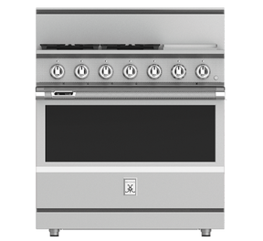 Hestan KRG364GD-NG - 36" 4-Burner Dual Fuel Range with 12" Griddle - Luxury appliances sale.