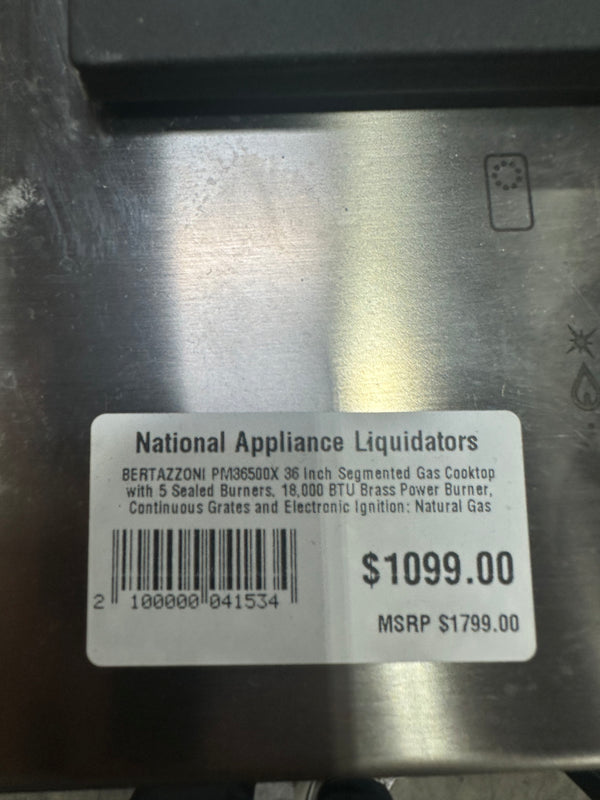 BERTAZZONI gas cooktop price tag with features
