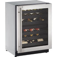 U-Line Wine Captain 2000 Series U2224ZWCS13B 24 Inch Built-in Wine Storage with 43 Bottle Capacity, Dual-Zone Temperature System.