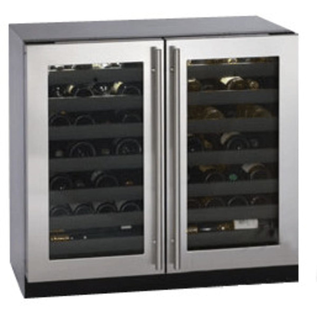 U-Line wine cooler with dual zone storage