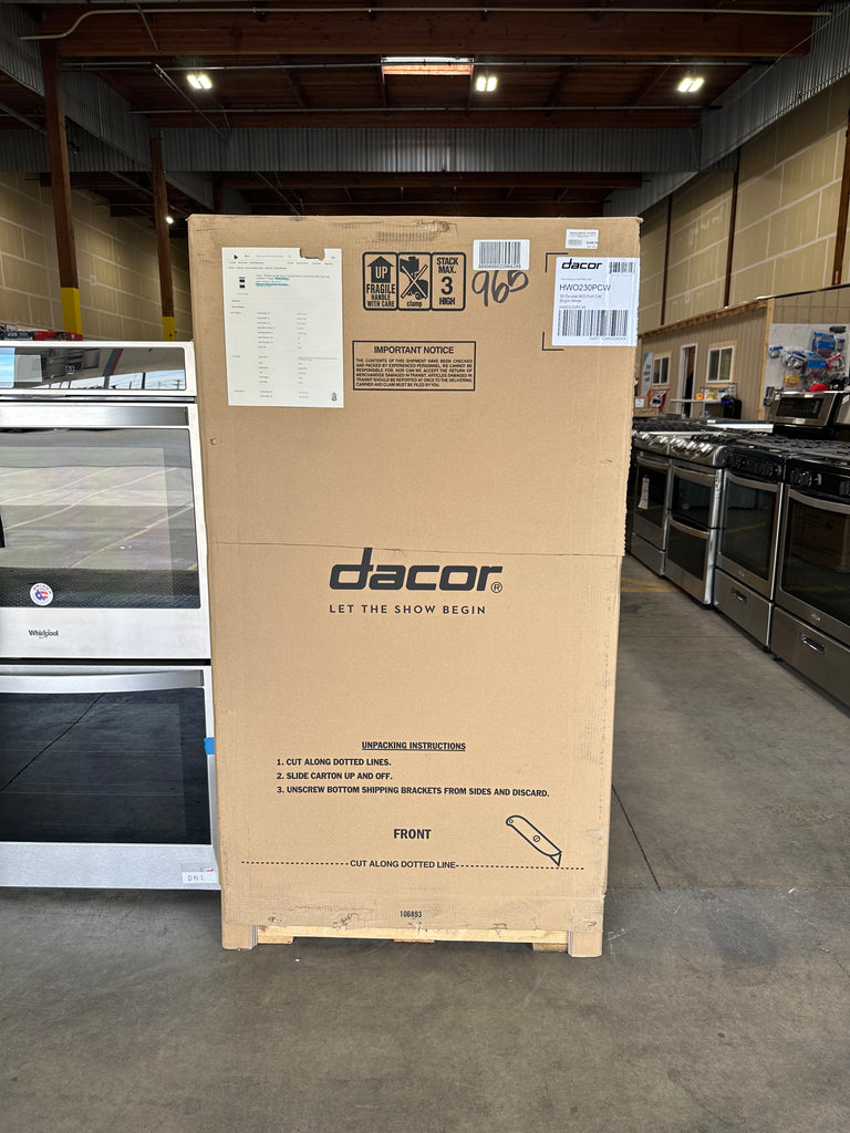 DACOR wall oven packaging front view