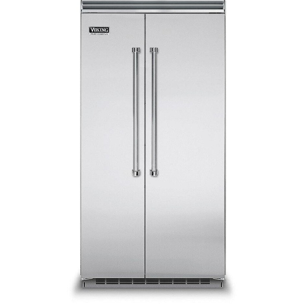 Viking built-in side-by-side refrigerator with stainless steel finish