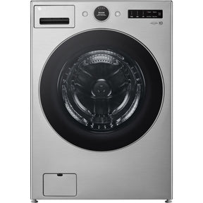 LG WM5500HVA 4.5 Cu. Ft. Capacity Smart Front Load Energy Star Washer with TURBO GRAPHITE STEEL front view.