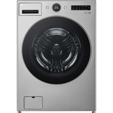 LG WM5500HVA 4.5 Cu. Ft. Capacity Smart Front Load Energy Star Washer with TURBO GRAPHITE STEEL front view.