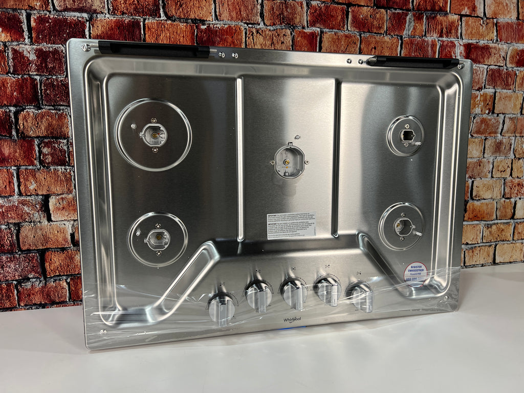 Whirlpool gas cooktop stainless steel design