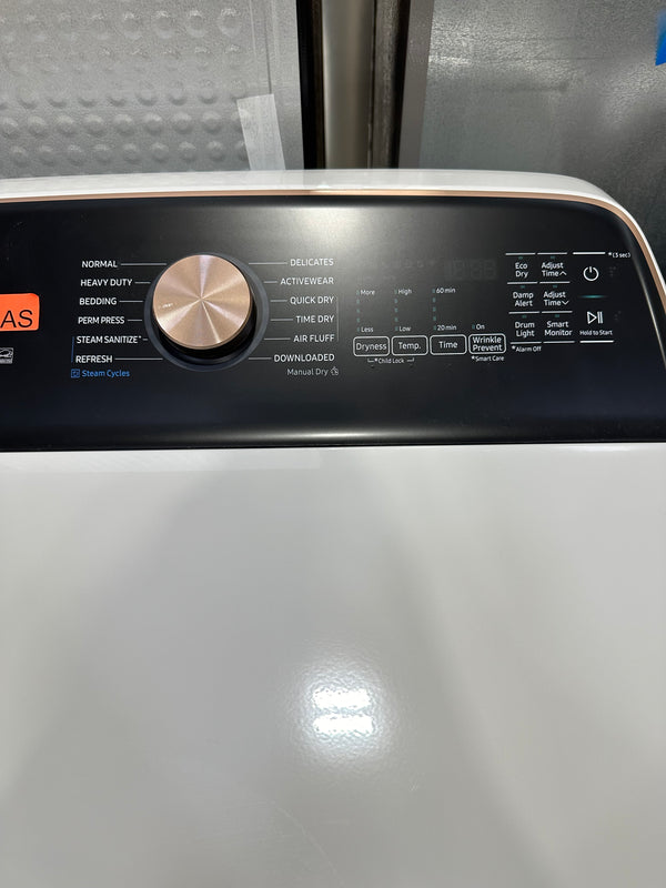 SAMSUNG gas dryer control panel features