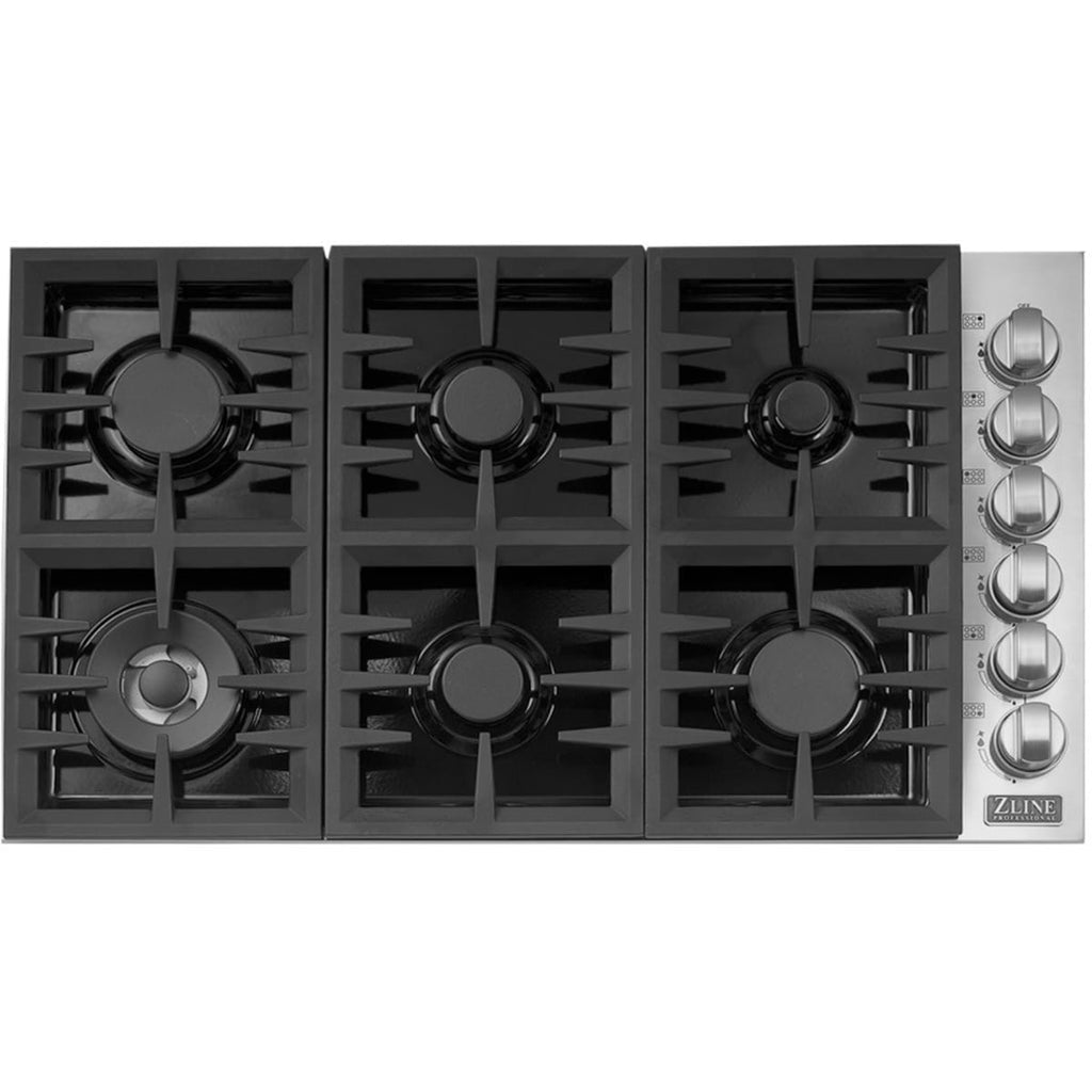 ZLINE 36" gas cooktop with 6 burners